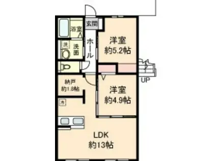 CANTISLAZYII(2LDK/1階)の間取り写真