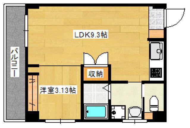 第三屋敷ビル(1LDK/4階)の間取り写真