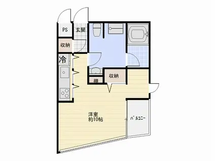 HINATA(ワンルーム/2階)の間取り写真