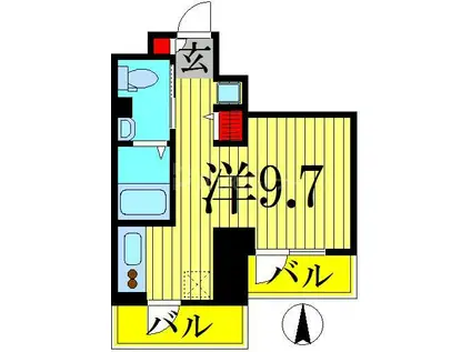 BREEZE TERRACE(ワンルーム/2階)の間取り写真