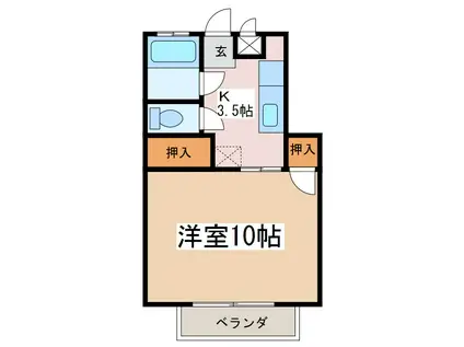 ゴールデンハイツ(1K/1階)の間取り写真