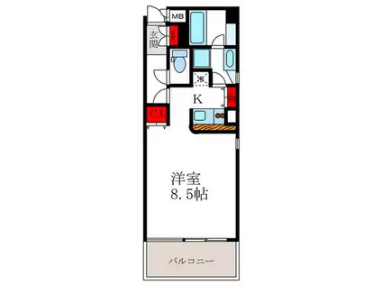 RITZSQUARE(1K/3階)の間取り写真