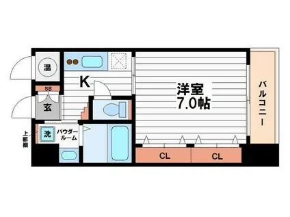 パークヒルズ上本町壱番館(1K/10階)の間取り写真