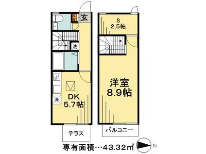T&M船堀(1SDK/1階)の間取り写真