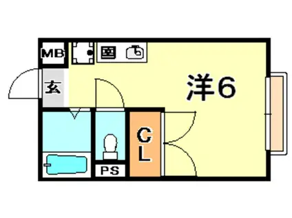 フローレンスヨウコ甲南(ワンルーム/2階)の間取り写真