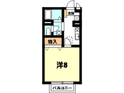 シングルエイト(1K/1階)の間取り写真