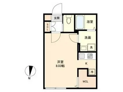 BRANCHE桜山CHAMBRE(ワンルーム/5階)の間取り写真