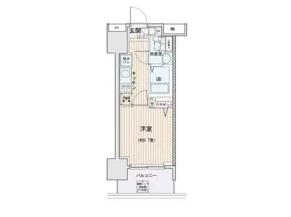 エスティメゾン錦糸町II(1K/2階)の間取り写真