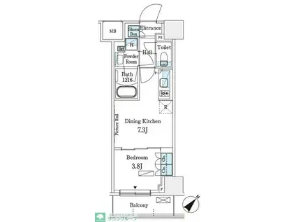パークアクシス横浜伊勢佐木町通(1DK/10階)の間取り写真
