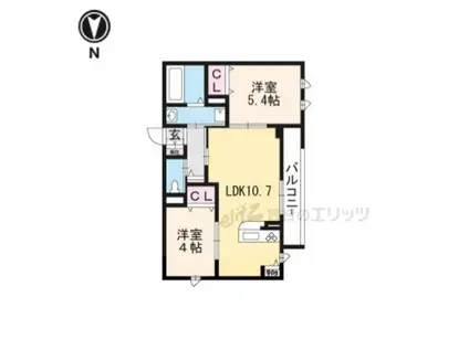 アリエッタ桜通(2LDK/3階)の間取り写真