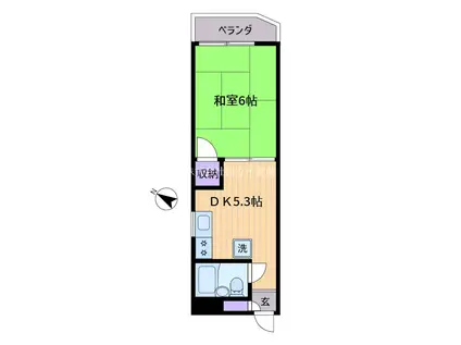 ベルメゾンー(1DK/2階)の間取り写真