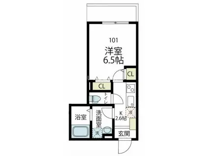 ZEHマンションII(1K/1階)の間取り写真