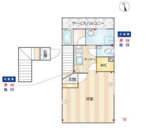 MSR EBISU GARDEN SIDE エムエスアール恵比寿ガーデ(1K/3階)の間取り写真