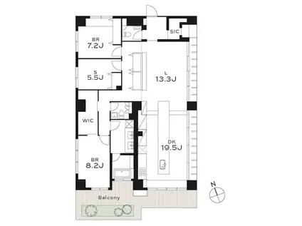 THE GRANDUO YOGA(2SLDK/2階)の間取り写真