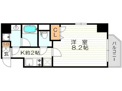 エスライズ東天満(1K/5階)の間取り写真