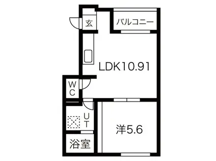 ピースストリートビレッジ(1LDK/1階)の間取り写真