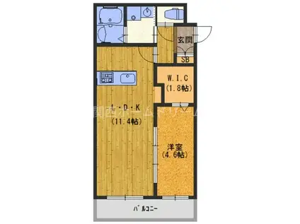 ソレイユ和(1LDK/1階)の間取り写真