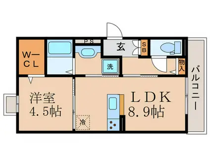 セジュール石田森南(1LDK/3階)の間取り写真