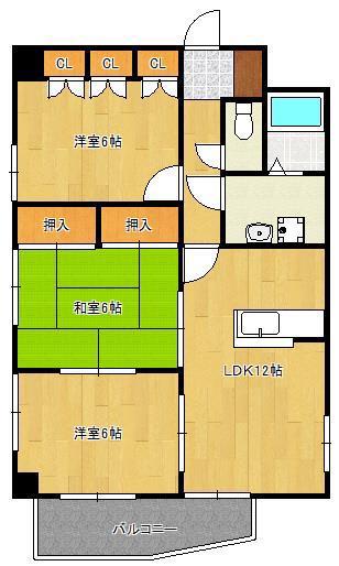 エル片野I(3LDK/4階)の間取り写真