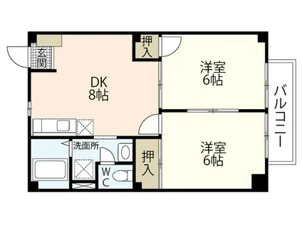 ルーラルフジA(2DK/2階)の間取り写真