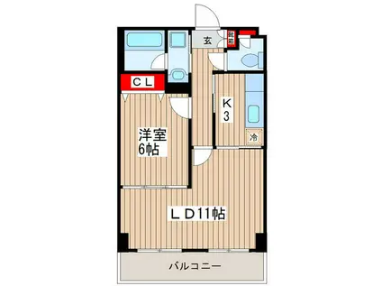 ランドスケイプアーバンストリート(1LDK/2階)の間取り写真