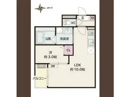 JACK MOTOSHIBATAHIGASHII(1LDK/1階)の間取り写真
