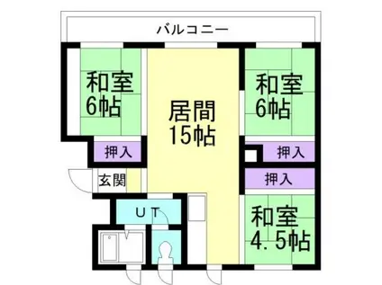 エル美唄(3LDK/1階)の間取り写真