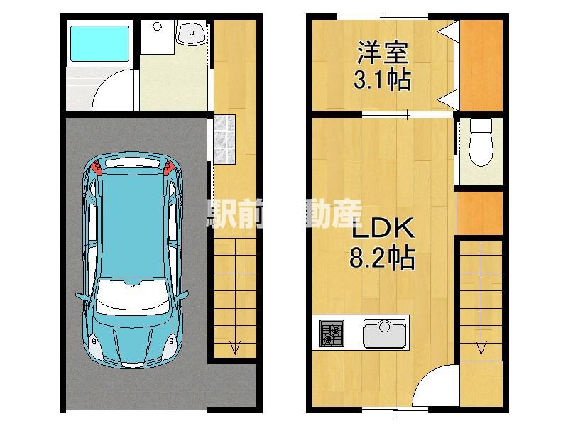 AIZU BASE原町(1LDK/1階)の間取り写真