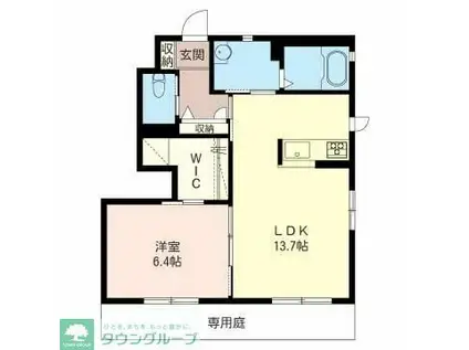 プリマクラッセII(1LDK/1階)の間取り写真