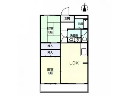 平和ビル(2LDK/2階)の間取り写真