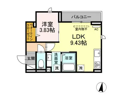 アナシエ徳丸(1LDK/2階)の間取り写真