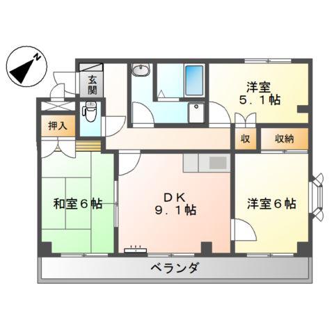 サンコーポ原本(3DK/2階)の間取り写真