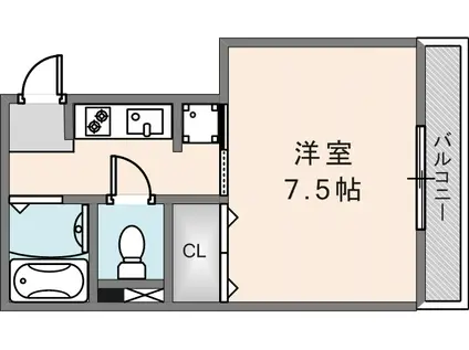 フレックス花園(1K/2階)の間取り写真