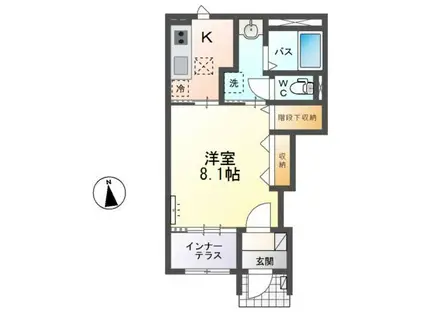 アバンティ(1K/1階)の間取り写真