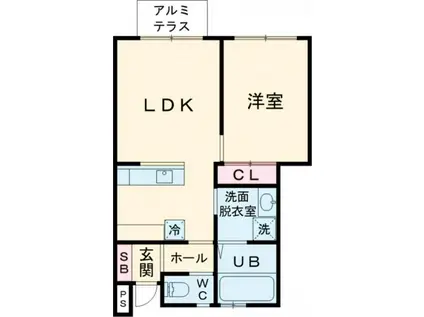 KIITOS(1LDK/1階)の間取り写真