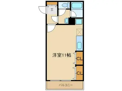 FACE S(ワンルーム/3階)の間取り写真