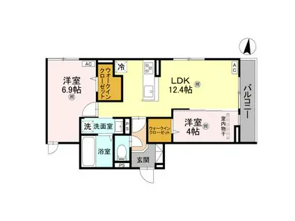 サンハイム横沼(2LDK/3階)の間取り写真