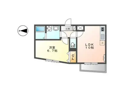 FOREST CAPE(1LDK/1階)の間取り写真