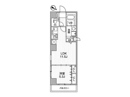 ALTERNA北品川 オルタナ北品川(1LDK/8階)の間取り写真