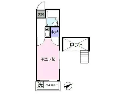 アネックス元山(1K/2階)の間取り写真