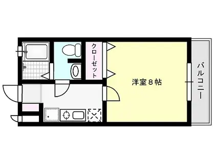 ビームII(1K/1階)の間取り写真