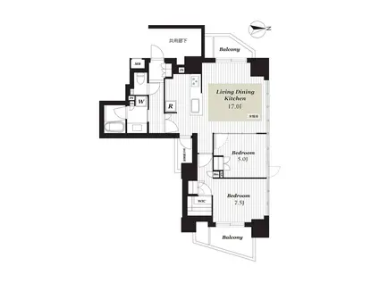 ジオ金沢近江町(2LDK/4階)の間取り写真