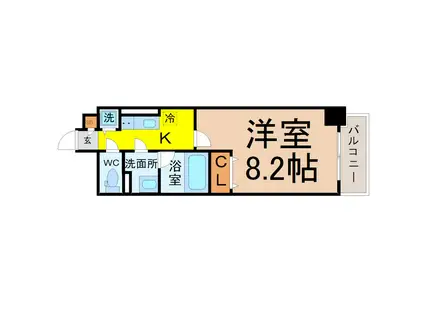 グリーンコート中島(1K/3階)の間取り写真