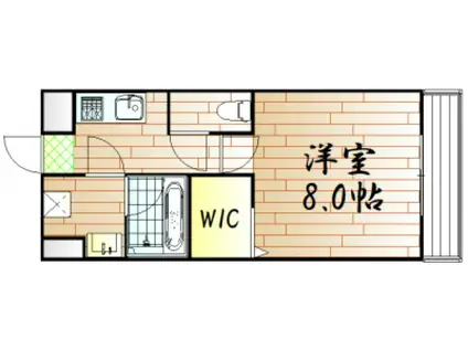 スキポール駅元町(1K/6階)の間取り写真