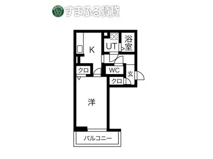 プルミエプランタン(1K/3階)の間取り写真