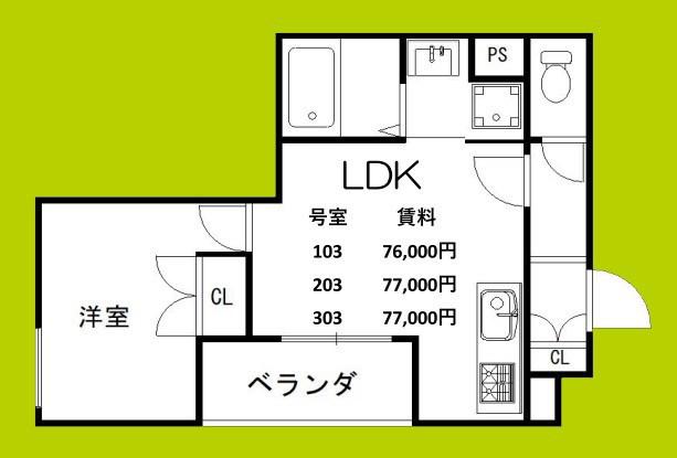 セレニティ長吉出戸(1LDK/1階)の間取り写真