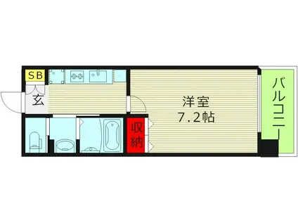 アドバンス大阪城東ブロード(1K/4階)の間取り写真
