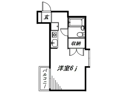 ハイツ大東(ワンルーム/2階)の間取り写真