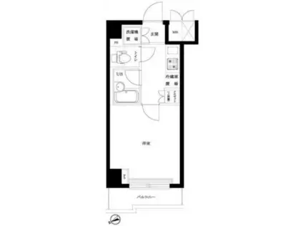ルーブル雪が谷大塚(1K/2階)の間取り写真