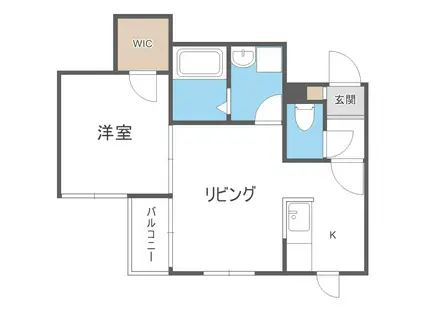 グランディールN19(1LDK/4階)の間取り写真